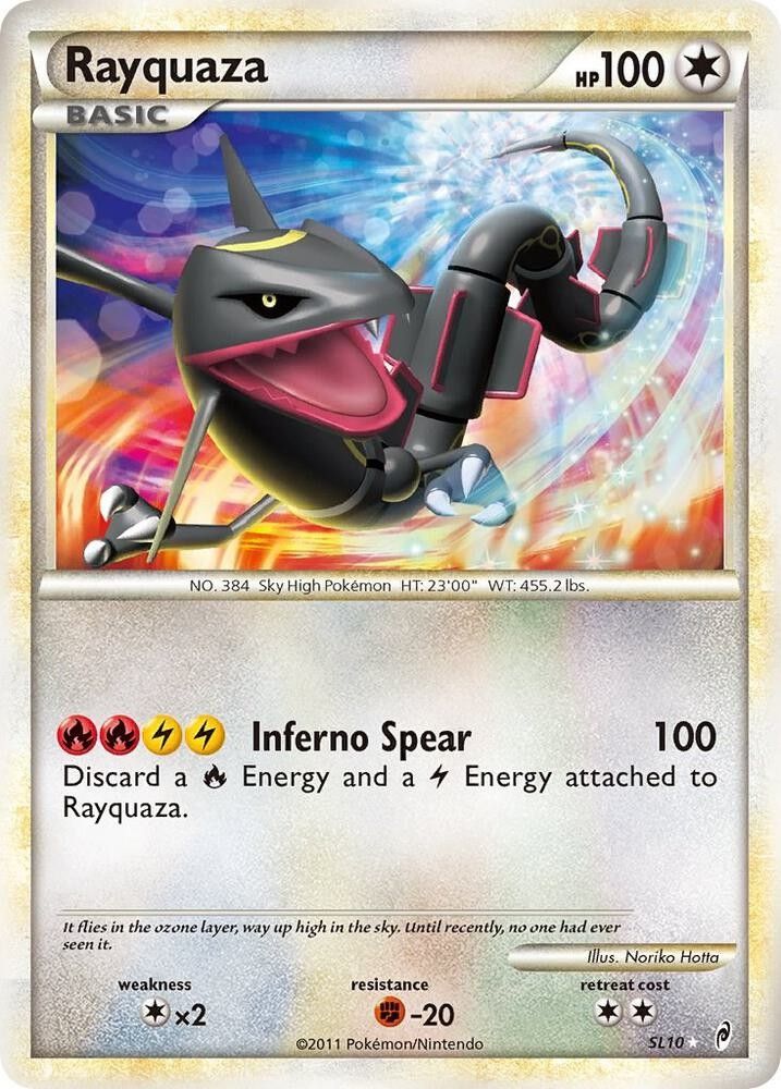 Cartão de Rayquaza brilhante do Pokemon TCG Set Call of Legends