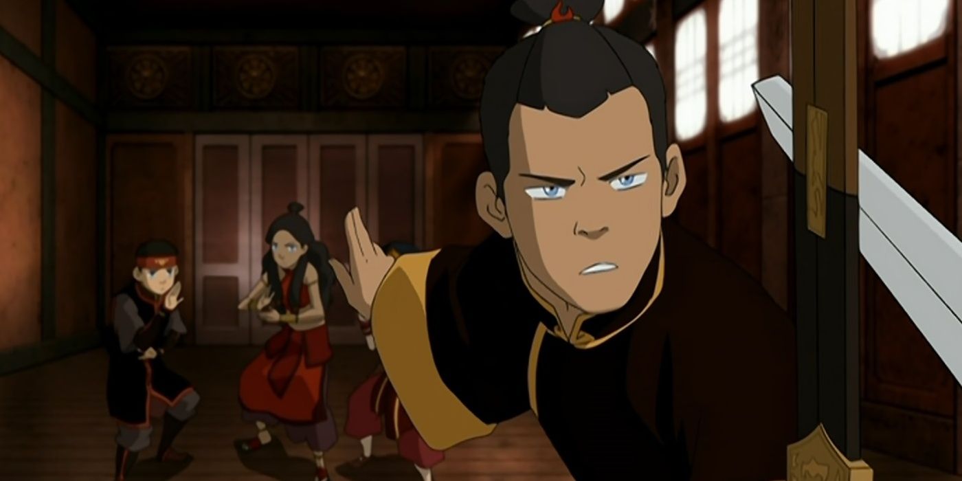 sokka faz sinal para seus amigos ficarem para trás