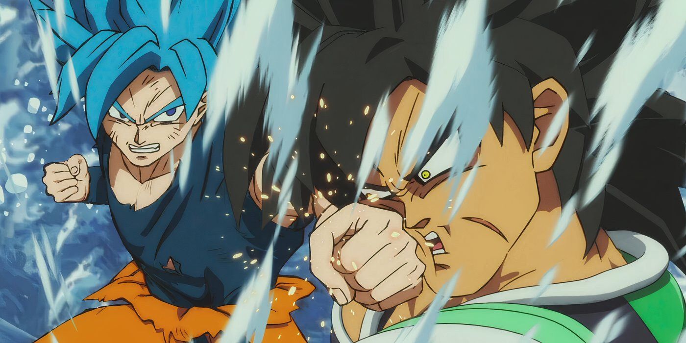 Super Saiyan Blue Goku socando Broly