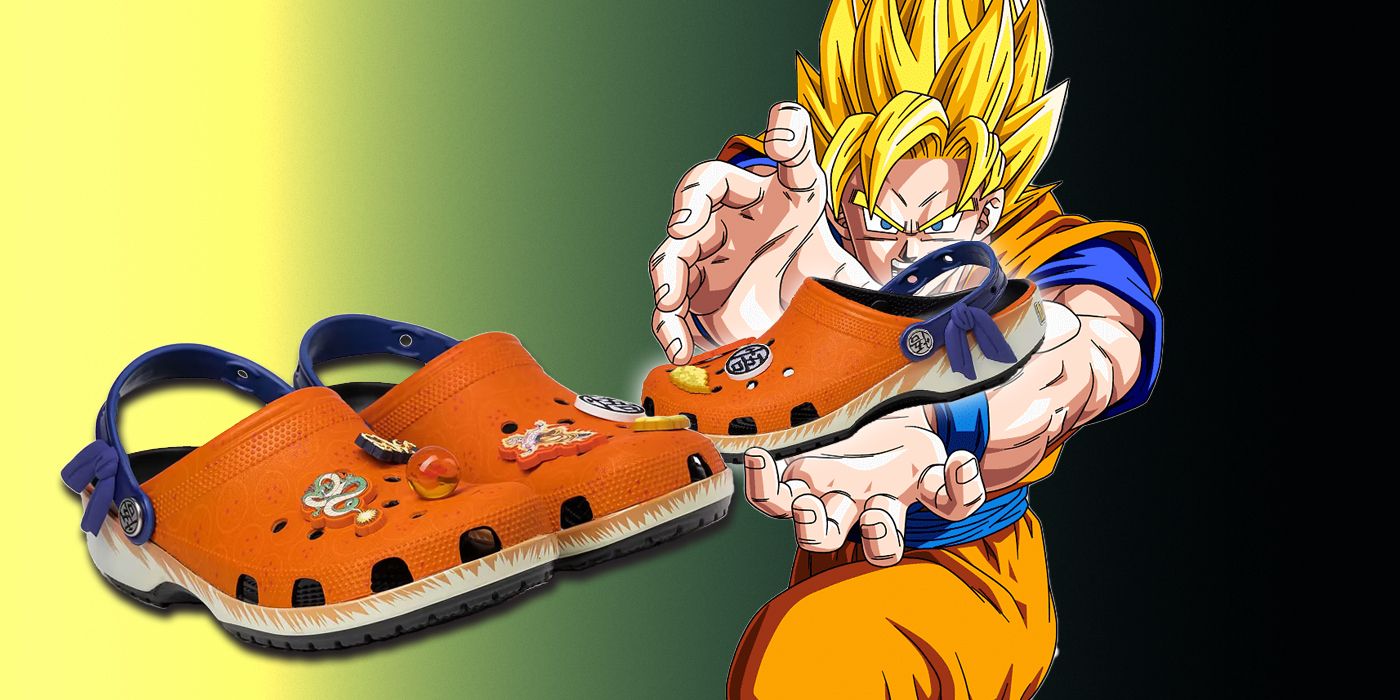 Super Saiyan Goku from the Dragon Ball Z anime doing Kamehameha with Crocs