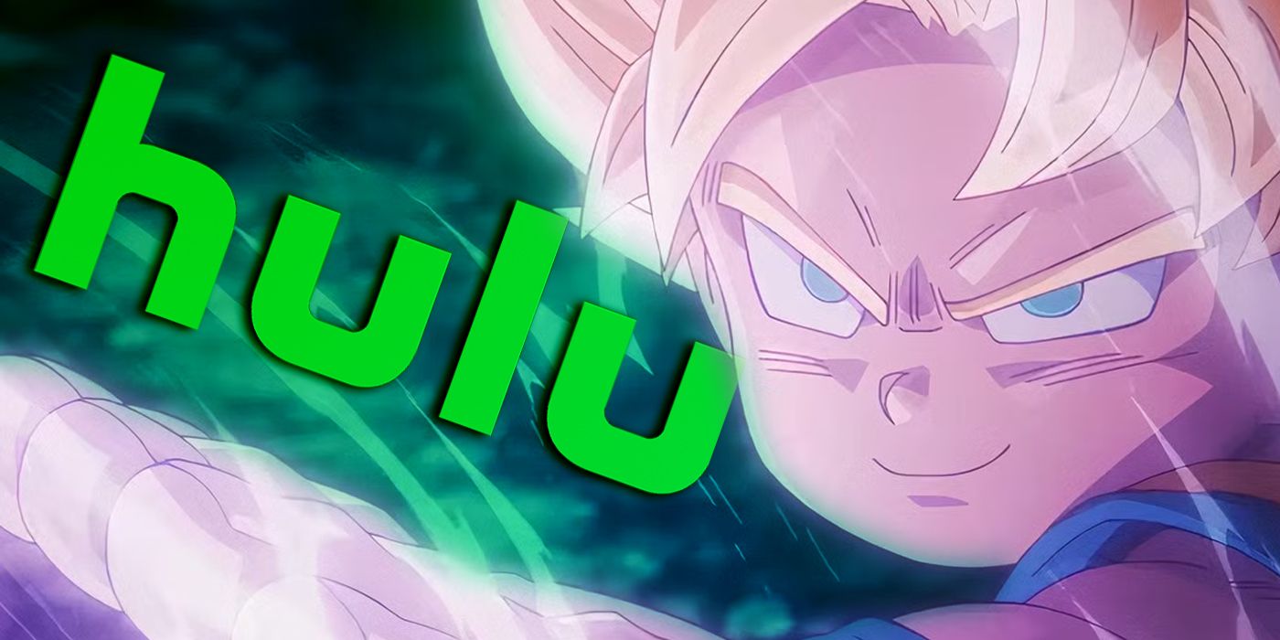 Super Saiyan Goku of Dragon Ball Daima with the Hulu logo