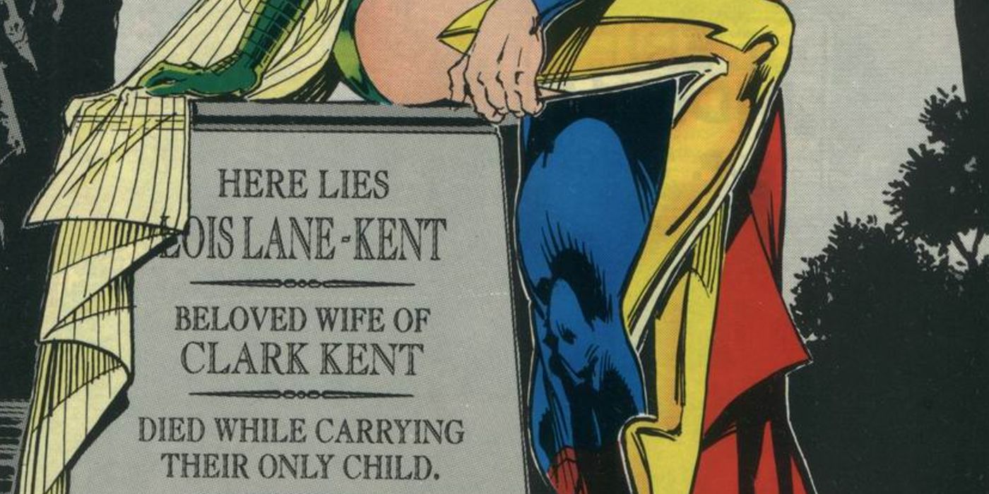 Superman and Maxima being intimate on Lois Lane's grave