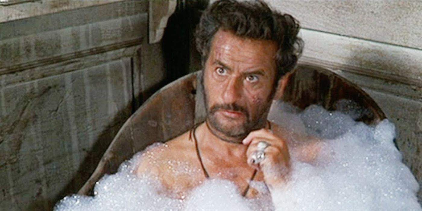 Eli Wallach as Tuco taking a bath from The Good, the Bad and the Ugly