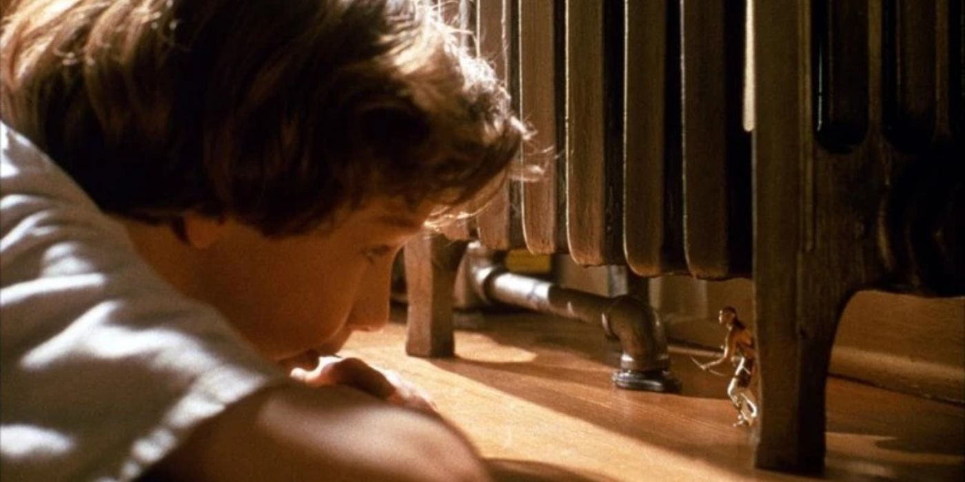 Hal Scardino as Omri and Litefoot as Little Bear from The Indian in The Cupboard