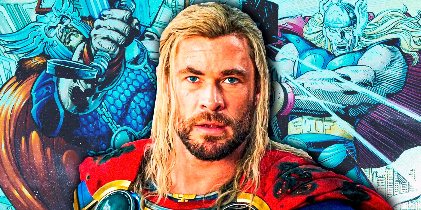 MCU Thor centrado con imágenes de Thor de Dan Jurgens