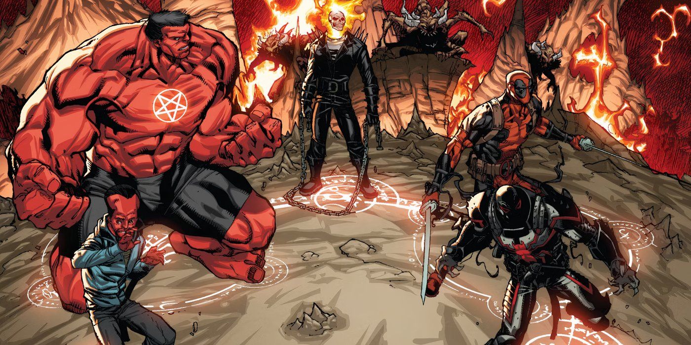 Red Hulk and his Thunderbolts team have to unite to fight evil in Marvel Comics.