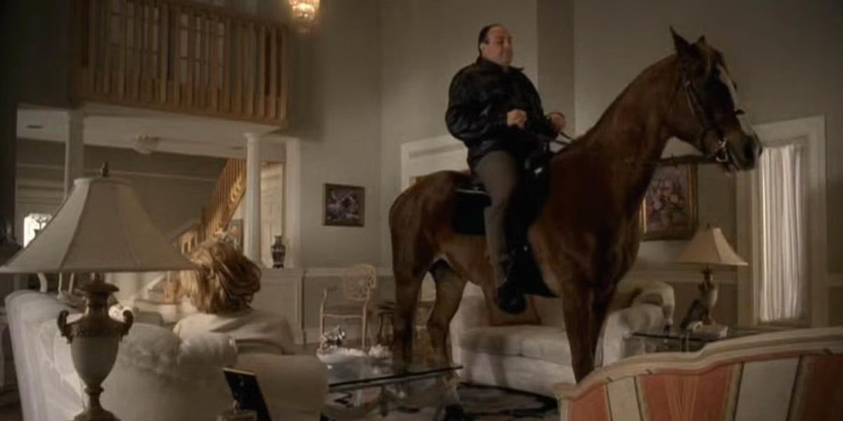 Tony em um cavalo em Os Sopranos, The Test Dream