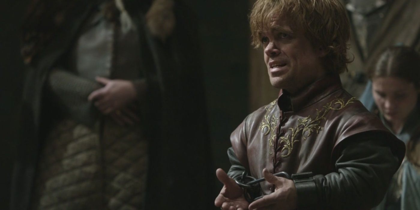 Tyrion em julgamento no Vale em Game of Thrones.