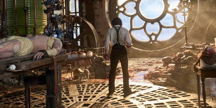 Victor Frankenstein in his office in Frankenstein by Guillermo del Toro