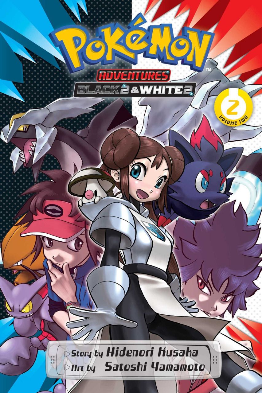 Blake e Hugh aparecem atrás de Whitley em seu uniforme de plasma em equipe, enquanto vários Pokémon, incluindo os dois Kyurerems, Spring to Life.