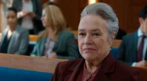 Maddy Matlock (Kathy Bates) sits in a courtroom in the Matlock reboot.