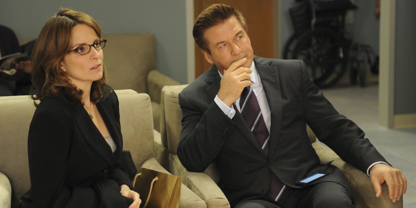 Tina Fey as Liz Lemon and Alec Baldwin as Jack Donaghy from 30 Rock