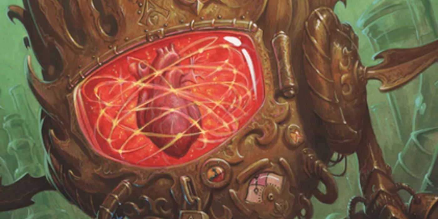 A heart is in a mechanical maching in Dungeongs and Dragons' Infernal Machine Rebuild.