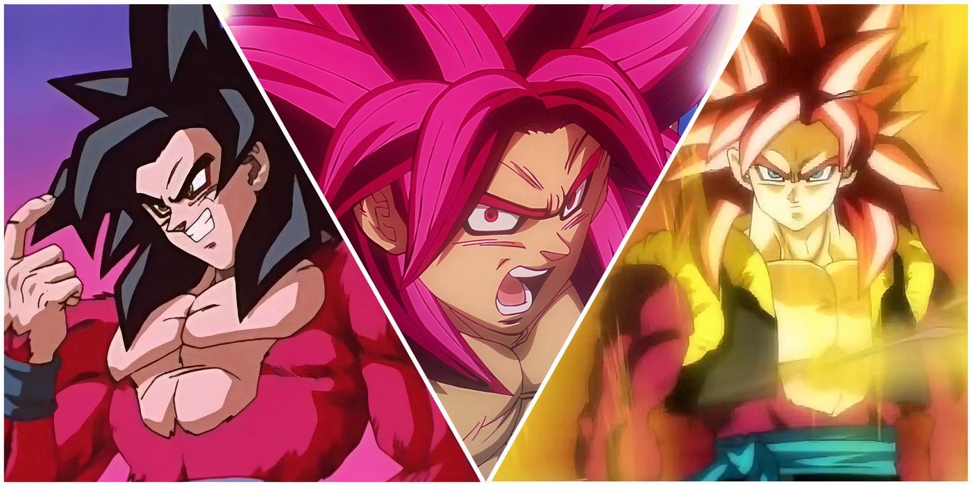 Super Saiyan 4 Goku, Super Saiyan 4 Mini Goku e Super Saiyan 4 Gogeta de Dragon Ball.