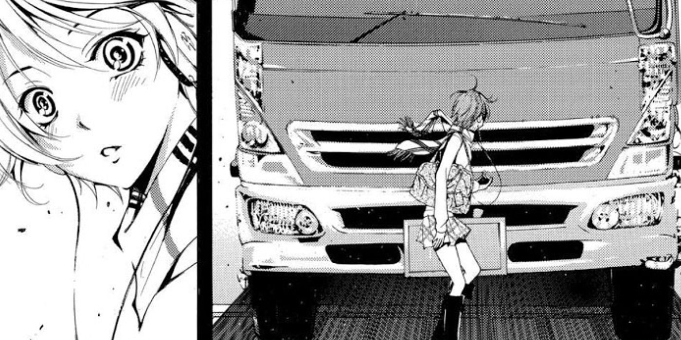 A truck barrels towards Fuuka in Fuuka