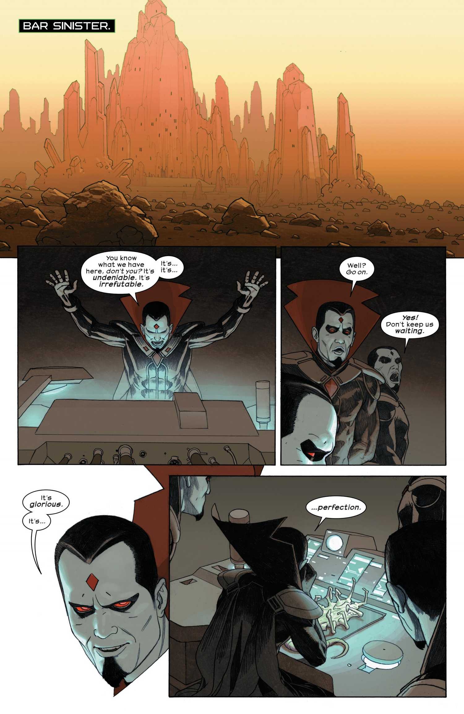 صفحة داخلية من Aliens vs. Avengers #3 تظهر قتالًا عنيفًا بين الأبطال والزينومورف.