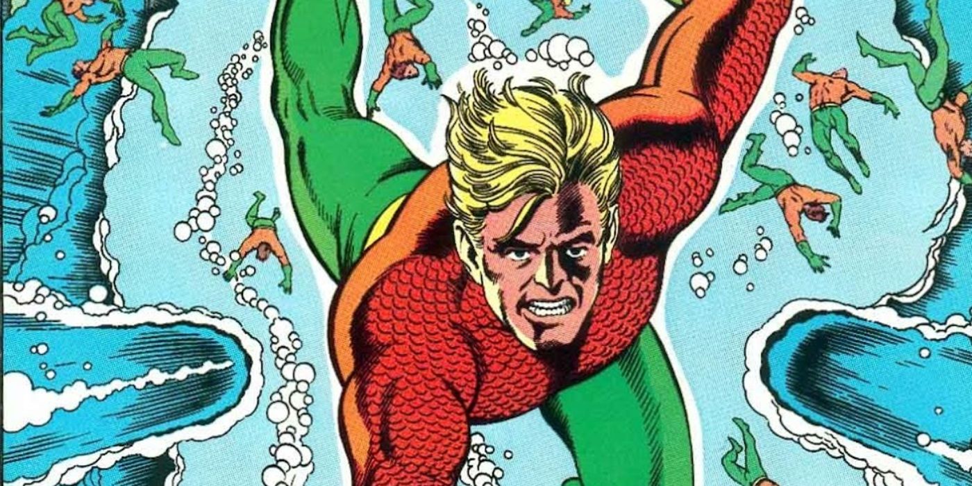 Aquaman Cilt 3 #2 kapağı, Aquaman'ın diğer Atlantis mahkumlarından geçtiğini gösterir.