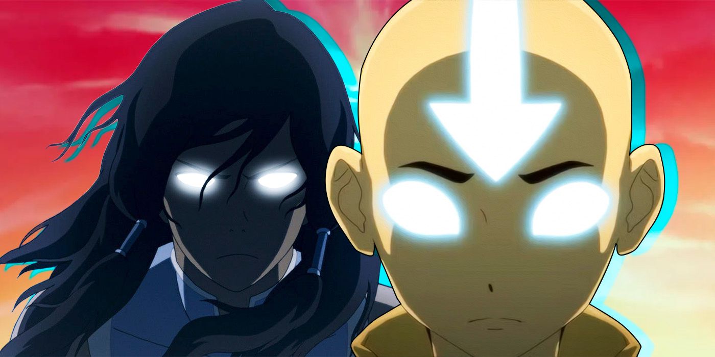 Aang d'Avatar the Last Airbender and Korra by Legend of Korra in Avatar States