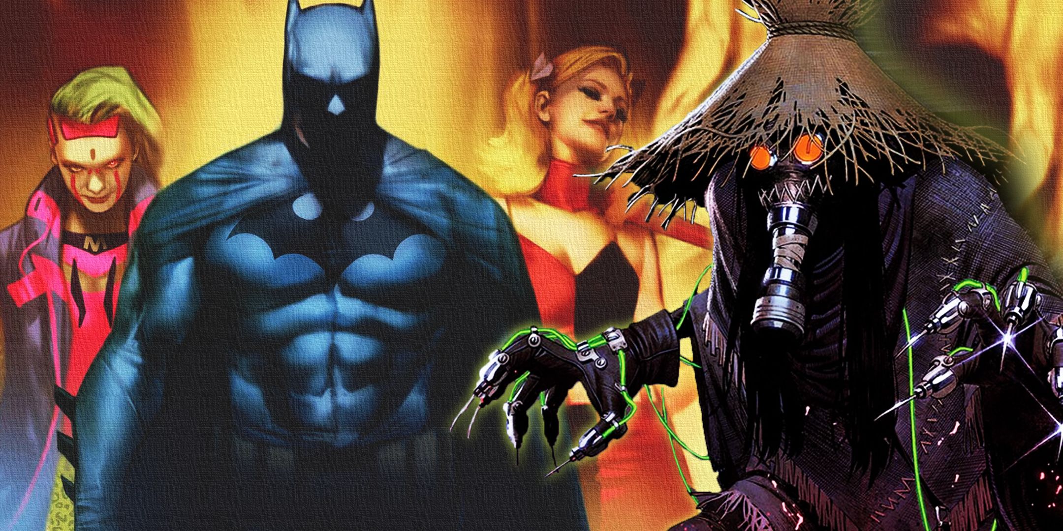 Batman with Miracle Molly, Harley Quinn and Scarecrow of the Faar State of DC event