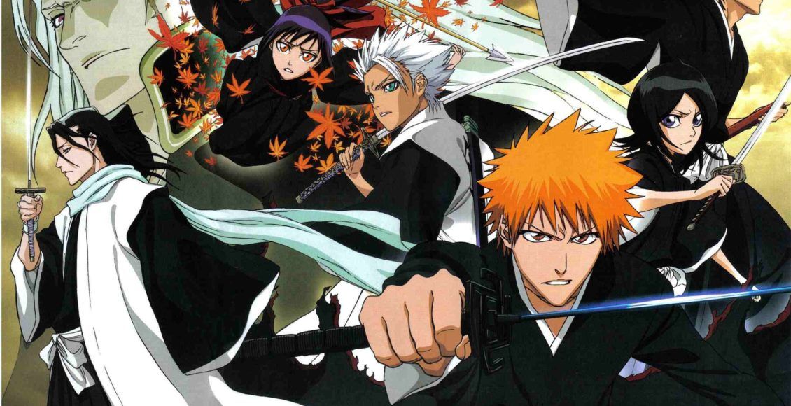 Alguns personagens do anime Bleach parecem prontos para lutar. 