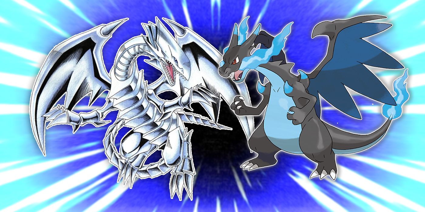 Blue Eyes White Dragon de Yu-Gi-Oh, Mega Charizard X de Pokémon