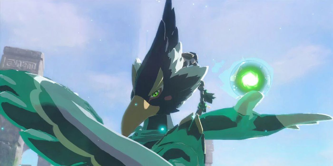 Revali dá a Link Reali's Gale em Breath of the Wild.