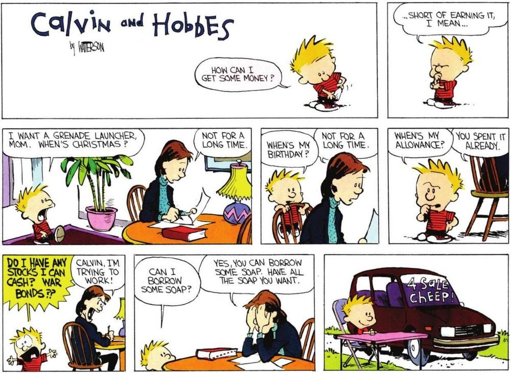 Calvin arabayı satmaya çalışır.