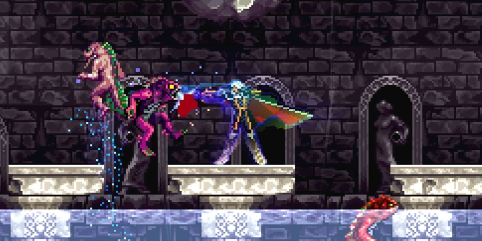 Castlevania Symphony of the Night Mermen attacking Alucard