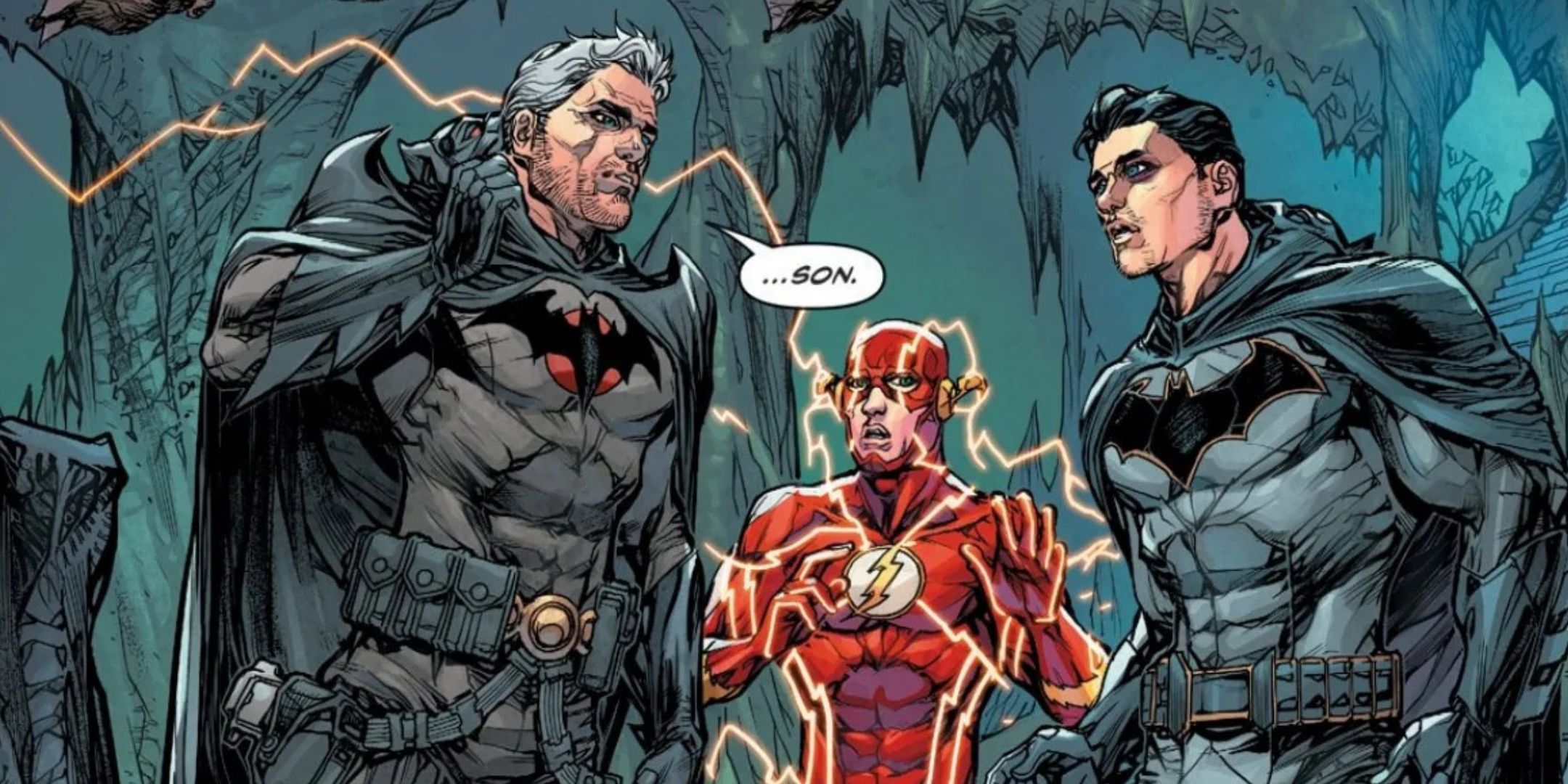 Thomas Wayne Batman conhece Bruce Wayne e o Flash no botão