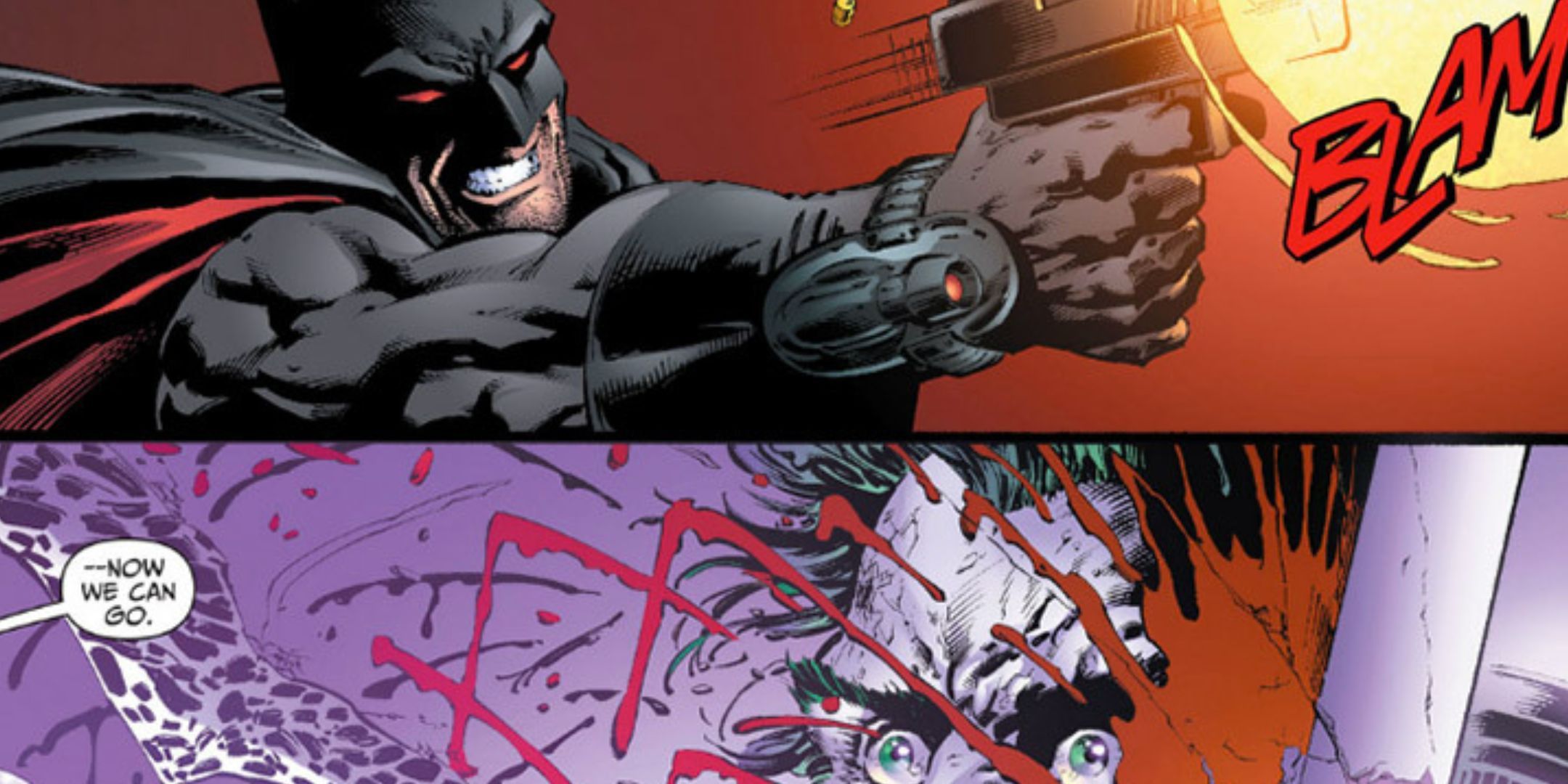 Earth 2 Thomas Wayne Batman shoots the Joker