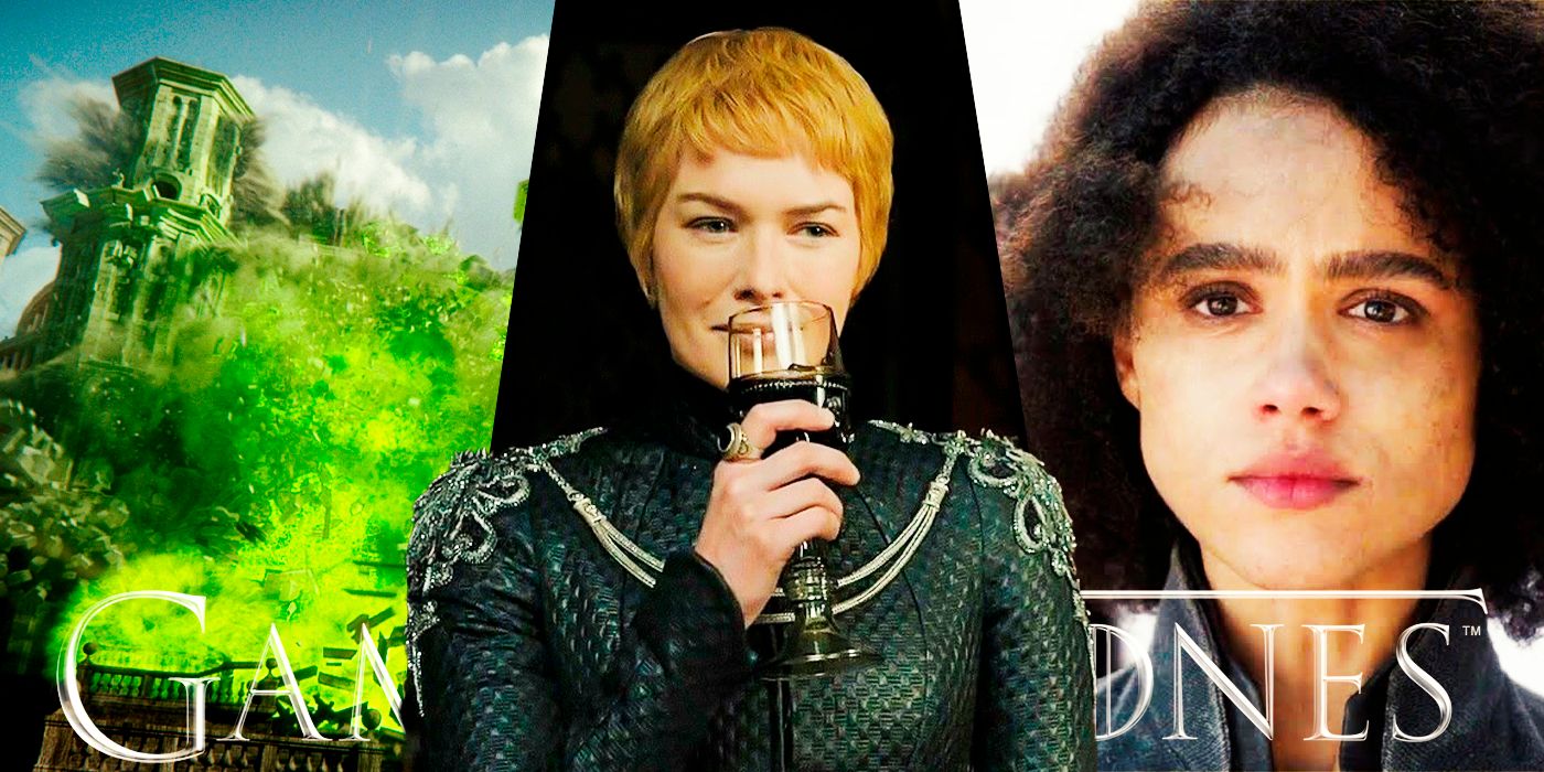 Cersei smiling as she sips from a glass of wine, and then the Wildfire explosion of the Sept of Baelor and Missandei about to be executed