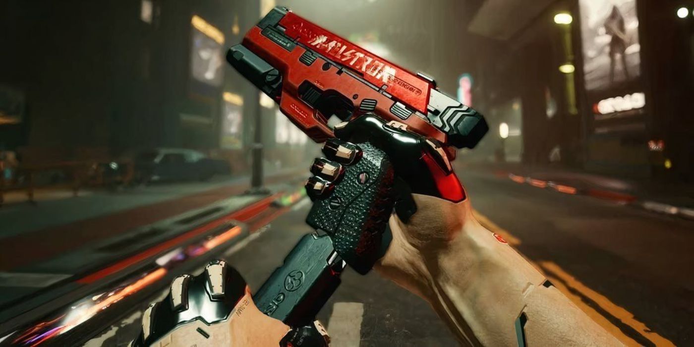 A pistola do caos em Cyberpunk 2077.