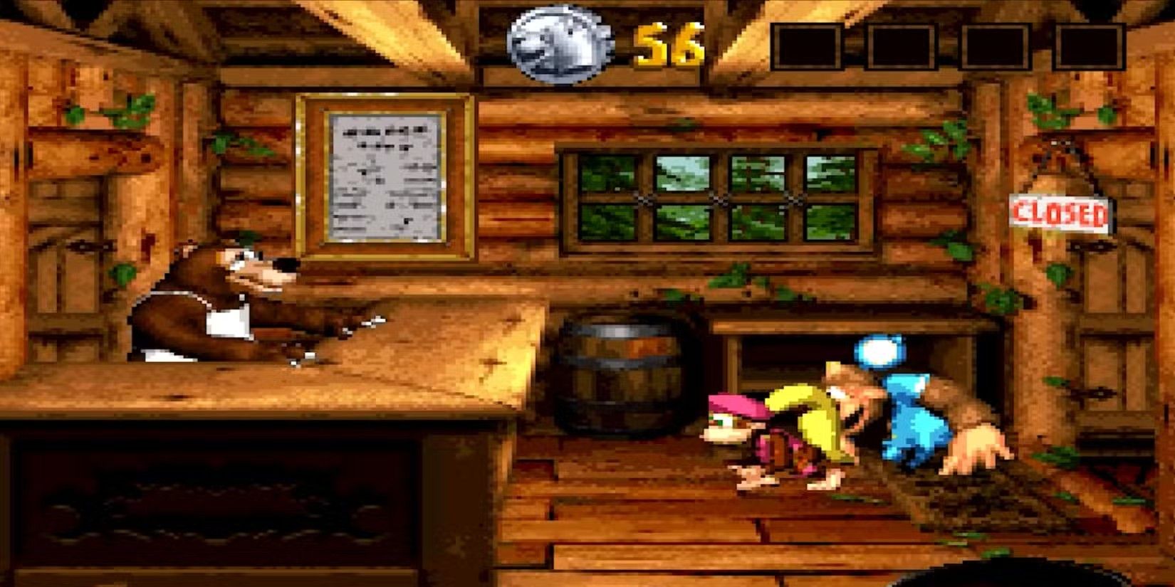 Dixie Kong na loja em Donkey Kong Country 3