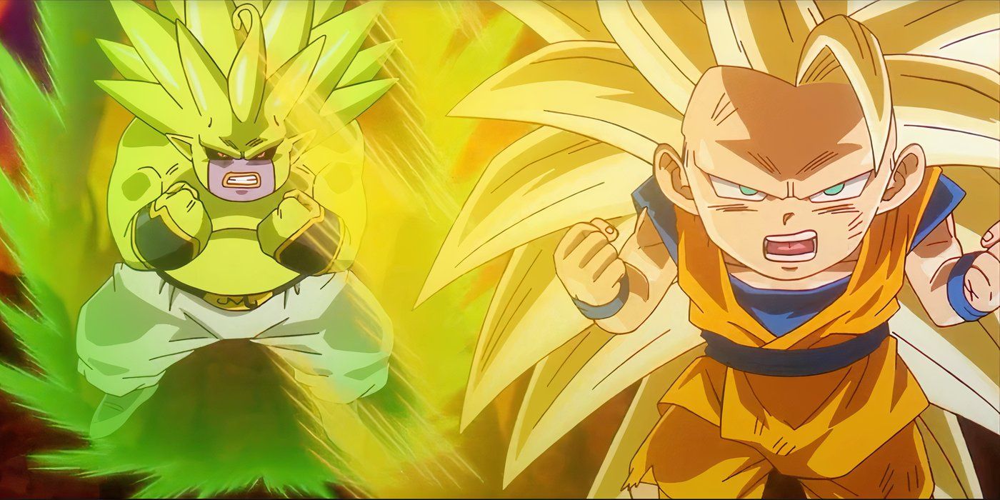 Majin Duu "becomes" Super Saiyan 3 with Goku in Dragon Ball DAIMA Episode 18.