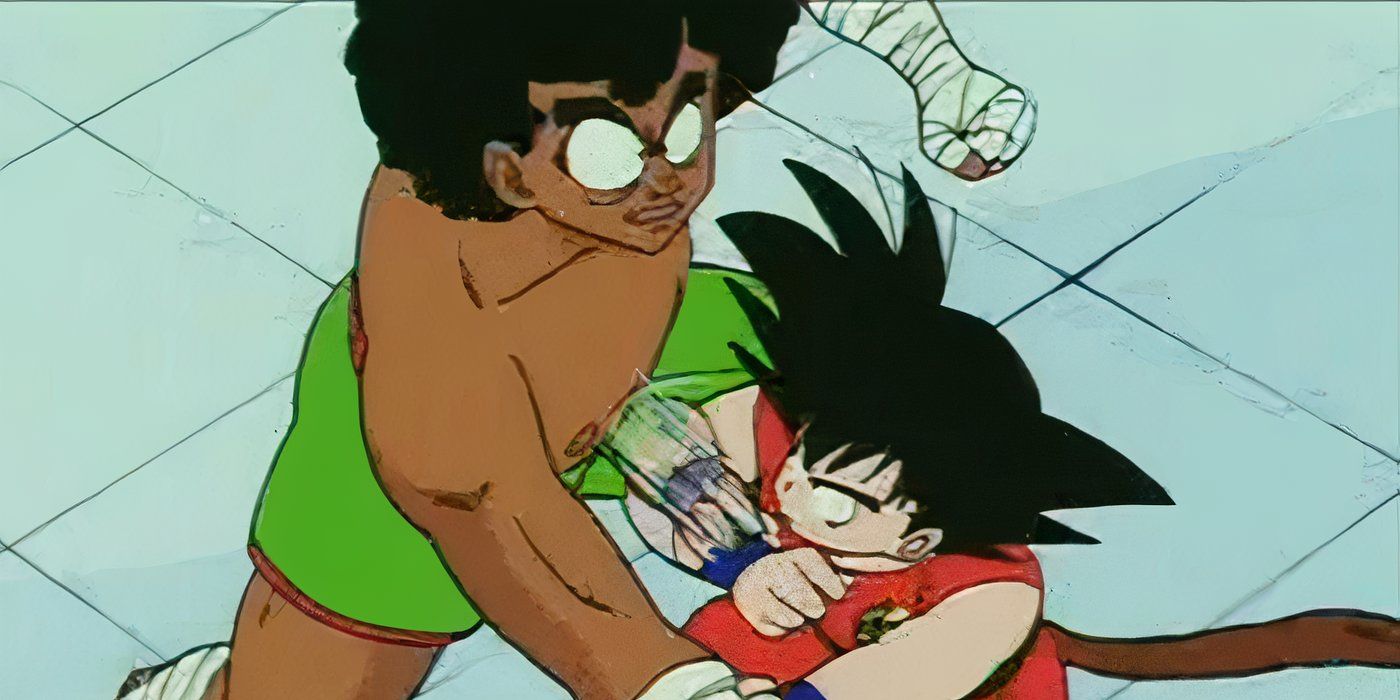 Goku luta contra o Pamput em Dragon Ball.