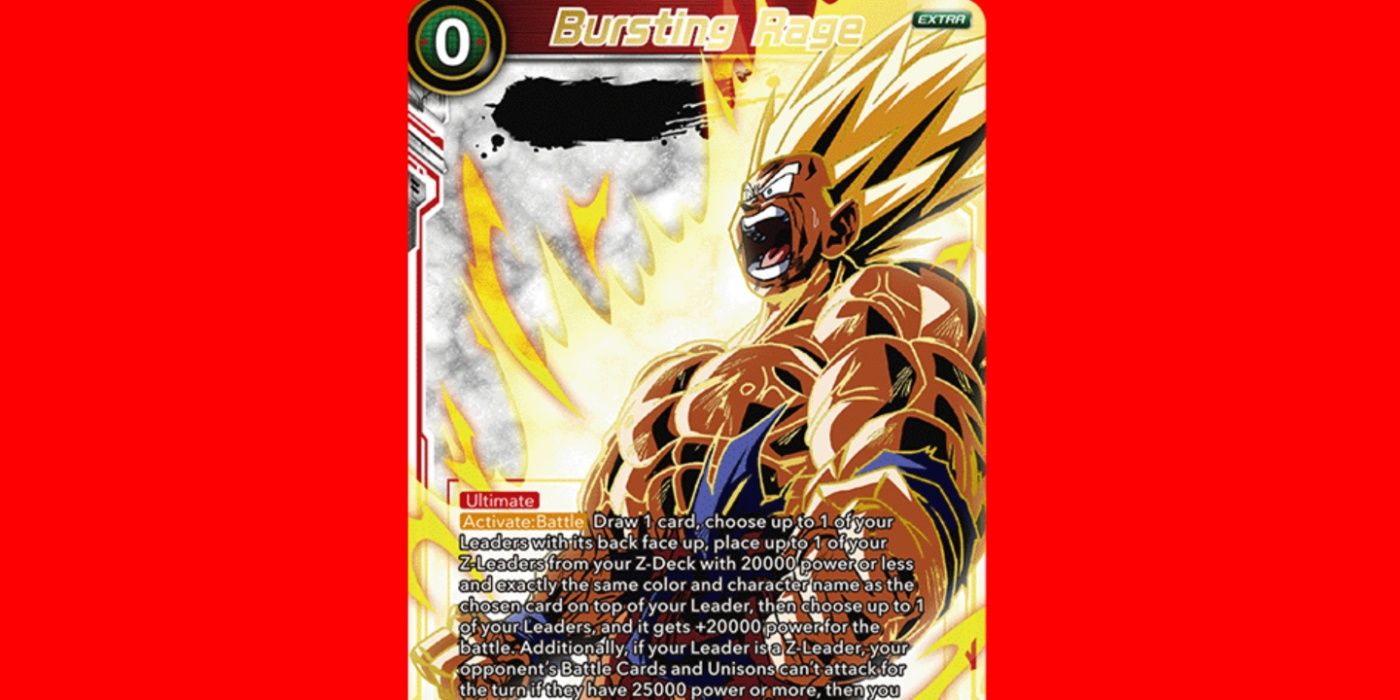 Dragon Ball Super TCG kartı patlama öfkesinin promosyon görüntüsü.