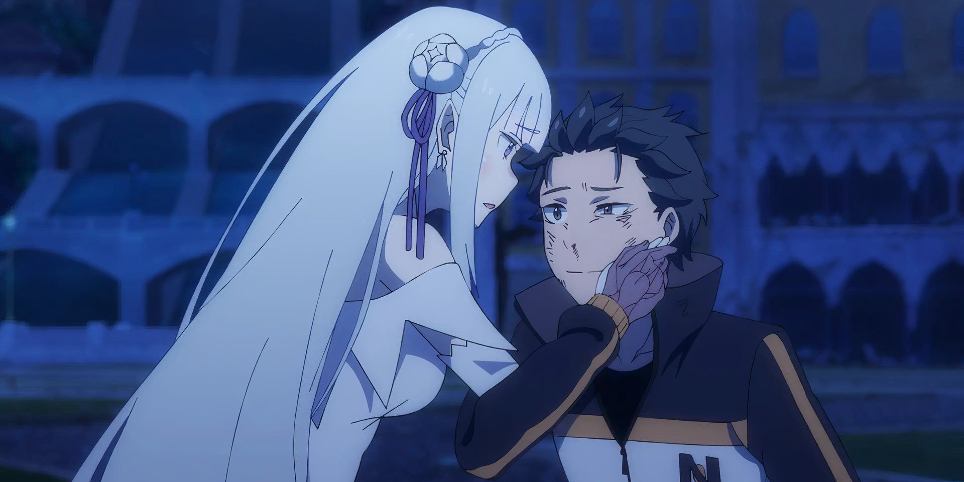 Emilia worries for Subaru in Re:Zero Season 3 Episode 12