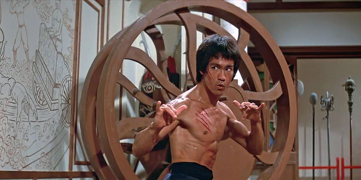 Bruce Lee as Lee in a fight from Enter the Dragon