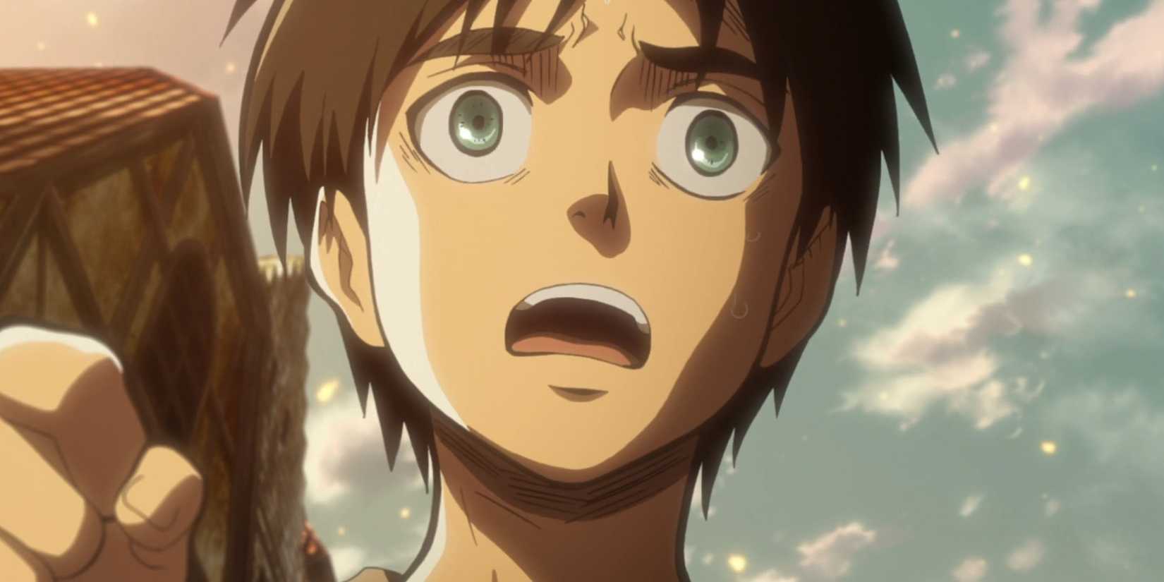 Eren Yeager muda, berlari di Attack on Titan.