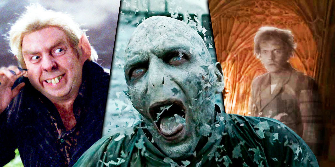 Peter Pettigrew, Voldemort dying and Peeves from Harry Potter