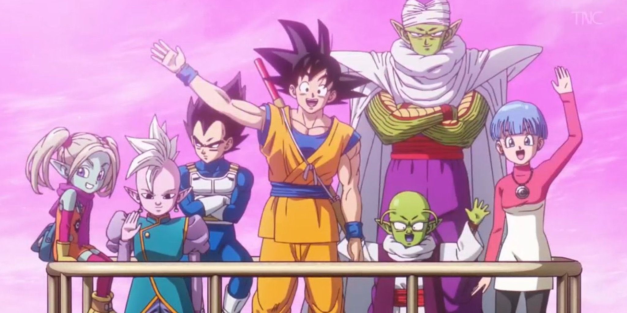 Gokh, Vegeta and the rest of the cast wave goodbye in Dragon Ball DAIMA