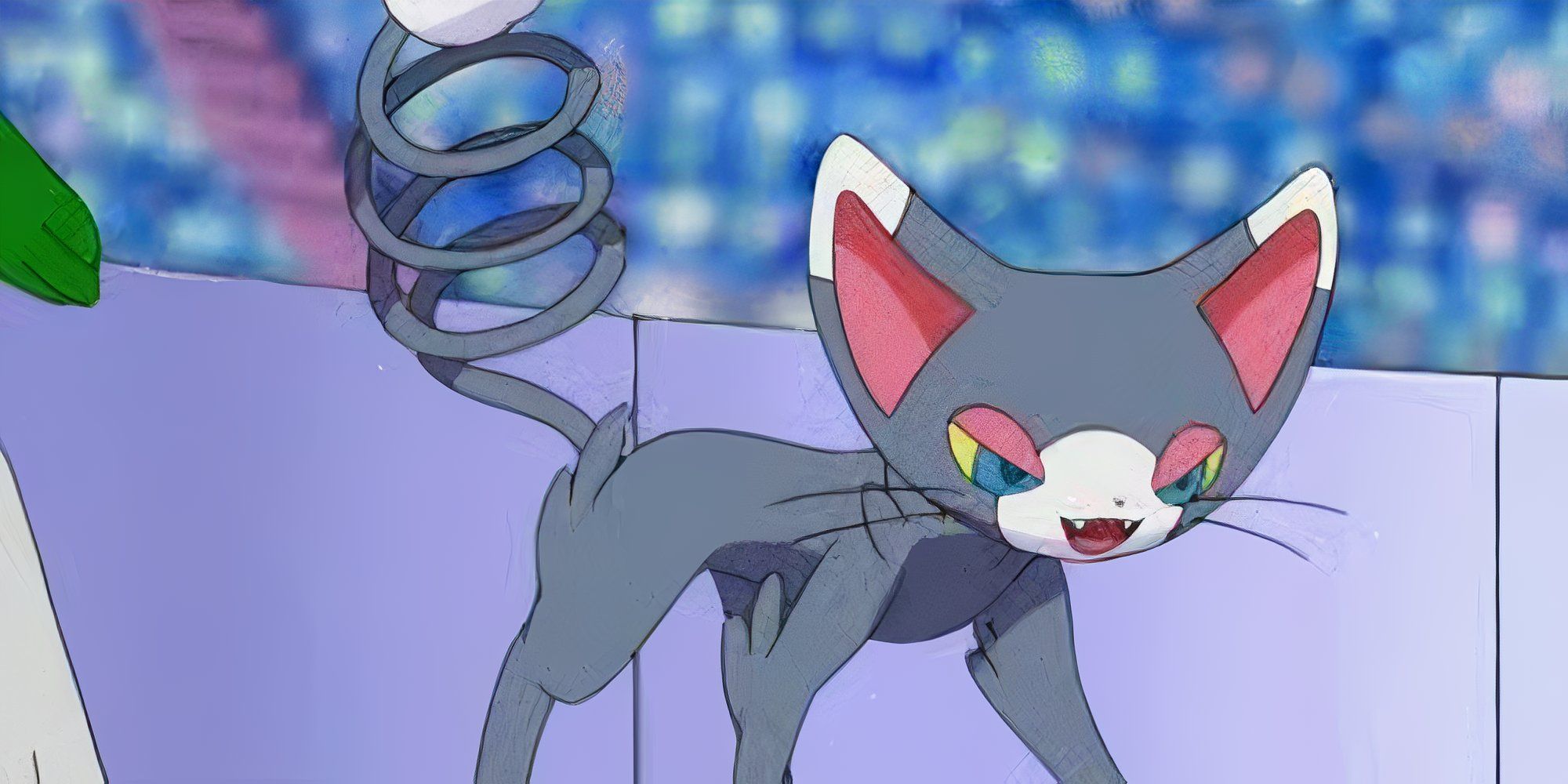 Glameow em uma batalha de Pokemon