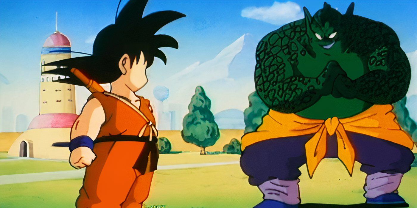 Goku y Drum preparándose para la batalla