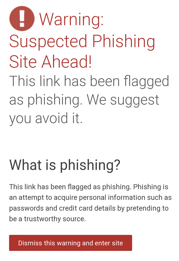 image of attempting to access kickassanime giving a phishing warning page
