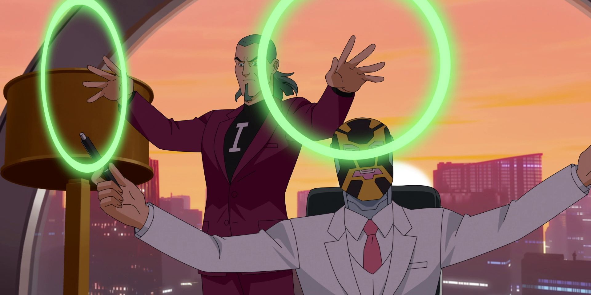 Isotope preparándose para teletransportarse a sí mismo y a Machine Head en Invincible