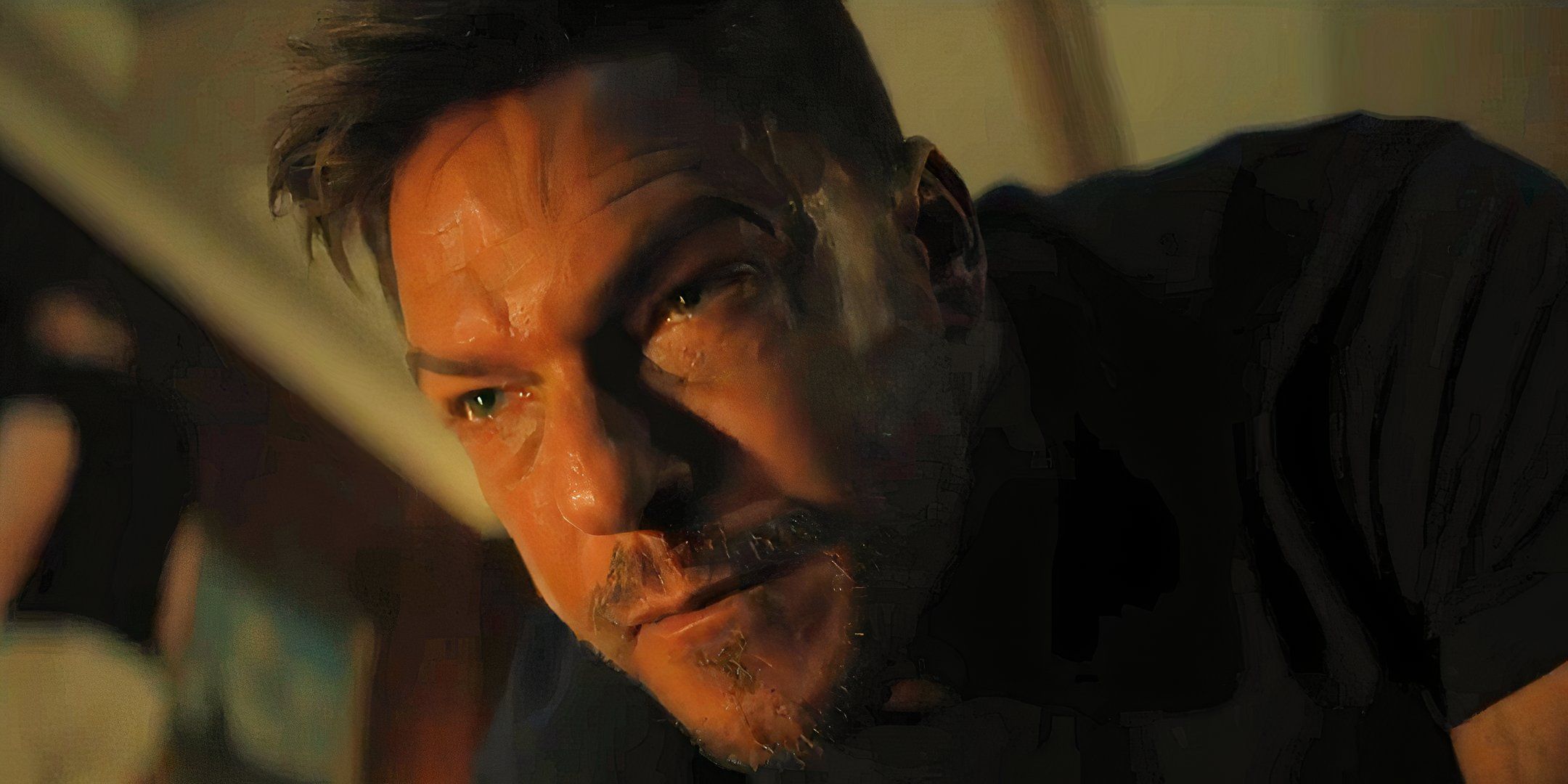 Jack Reachher fell on the ground, his face was tense and looks shocked to see