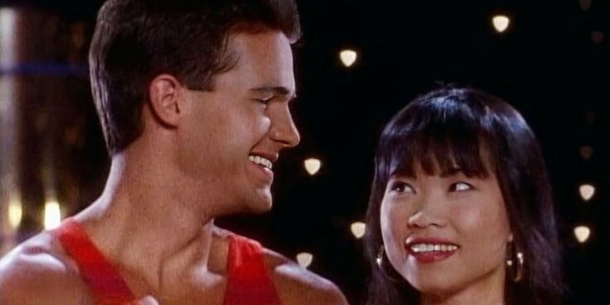 Austin St. John como Jason Lee Scott e Thuy Tran como Trini Kwan, do poderoso Morphin 'Power Rangers 