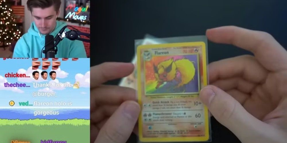 Ludwig abrindo cartões Pokemon no Stream