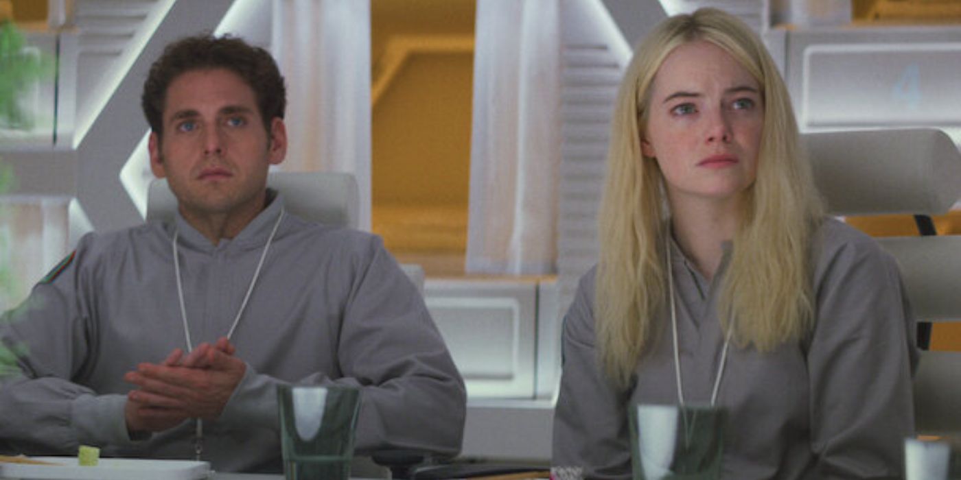 Emma Stone como Annie Landsberg e Jonah Hill como Owen Milgrim do maníaco da série