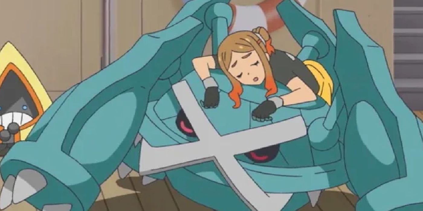 Metagross sendo fofo no anime Pokemon